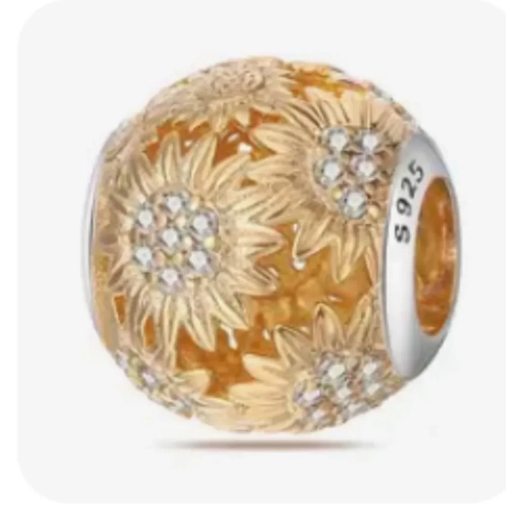 STERLING‎ AND GOLDTONE SUNFLOWER CHARM